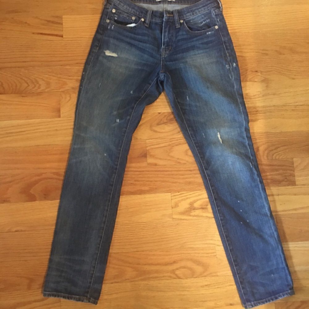 Madewell Size 24 slim boyfriend jeans distressed blue